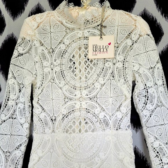 Hello Molly Dresses & Skirts - Hello Molly Premium Elegant Women Dress ~ Size (8) ~ Bright White Mini Dress ~